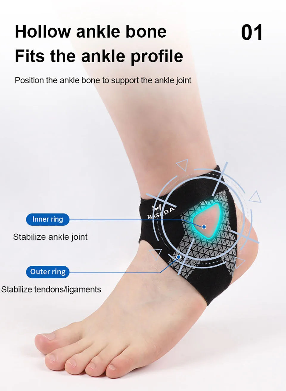 Ultra-thin Ankle Brace Bi-directional Strap Compression Stabilizes Tendons Motion Ankle Fixation Brace Prevents Ankle Sprains